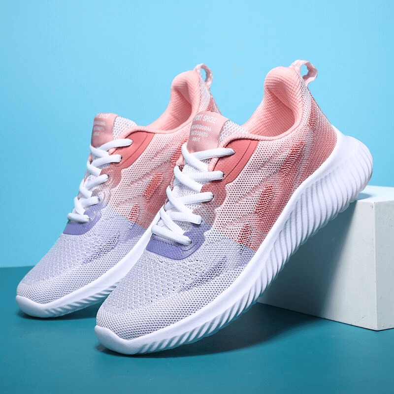 Doble Color Women's Running Shoes - Breathable, lightweight, pink and purple design perfect for fitness and comfort. Model SF0254.